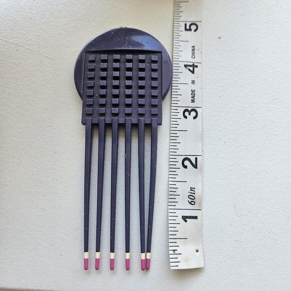 Vintage Mebco Little Tease 80s 90s Metal Hair Pick Comb Blue Double Dip Tips - Picture 3 of 3